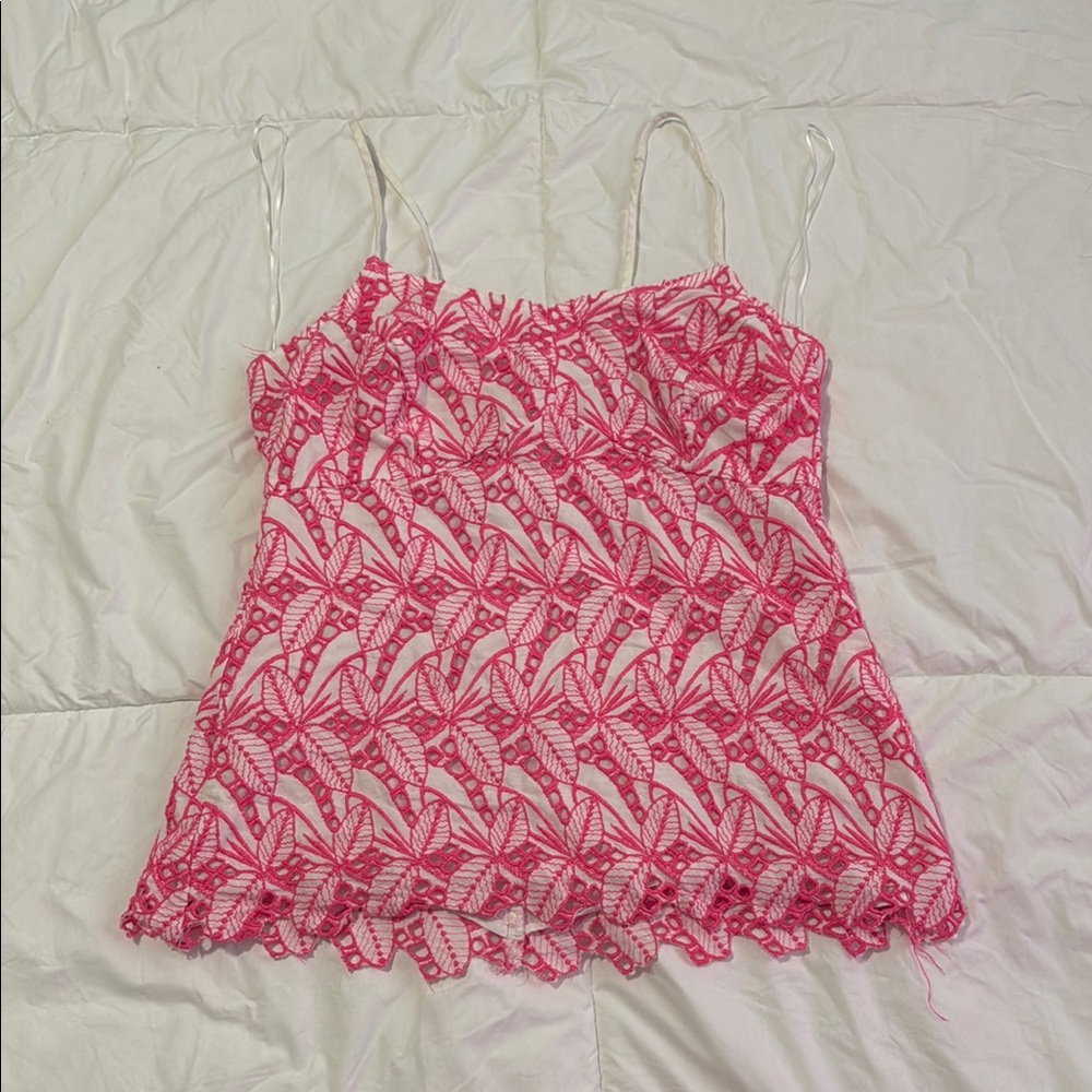 Pink tank top size 10 fits like a size 8